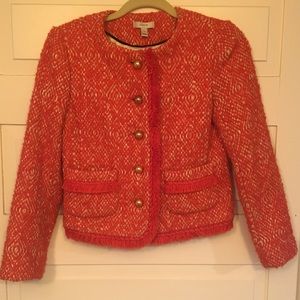 J Crew Women’s Blazer Orange Cream Size 0